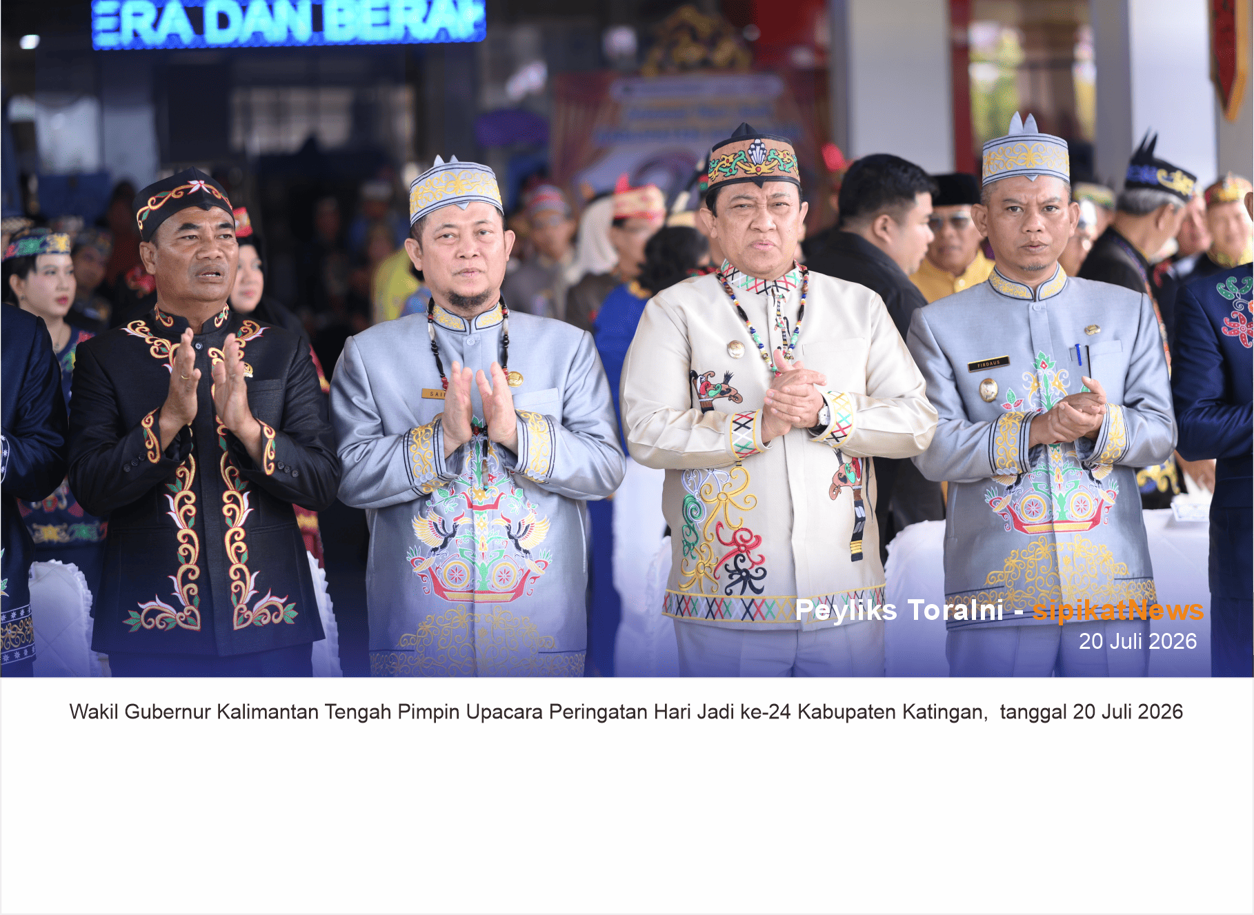 Wakil Gubernur Kalimantan Tengah Pimpin Upacara Peringatan Hari Jadi ke-24 Kabupaten Katingan,  tanggal 20 Juli 2026