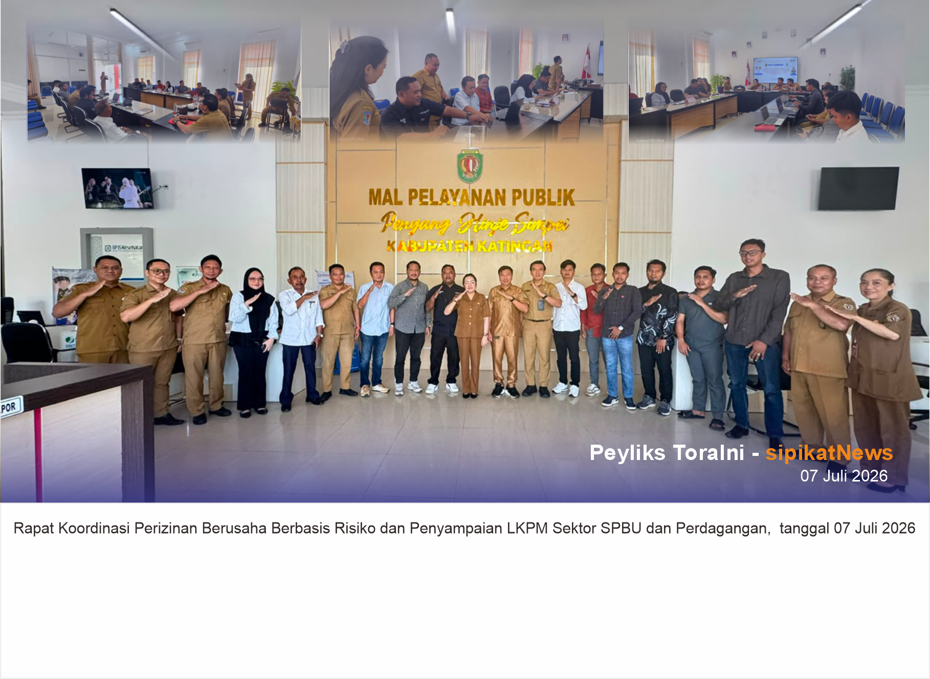 DPMPTSP Kabupaten Katingan Gelar Rapat Koordinasi Perizinan Berusaha Berbasis Risiko dan Penyampaian LKPM Sektor SPBU dan Perdagangan
